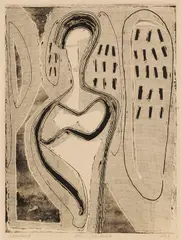 Rolf Nesch, Frau auf der Brücke, 1932, Print