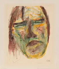 Emil Nolde, Apostelkopf, 1910, Watercolor
