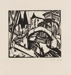 Ernst Ludwig Kirchner, Elisabeth-Ufer (Berlin), 1913, Woodcut