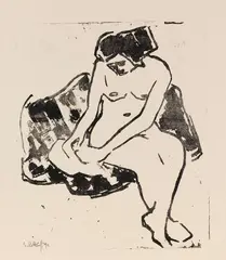 Karl Schmidt-Rottluff, Weißes Mädchen, 1911, Lithograph