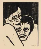 Köpfe II by Karl Schmidt-Rottluff, 1911, Woodcut, sold Apr 2013