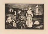 Edvard Munch, Frauen am Strand, 1908, Woodcut