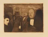 Edvard Munch, Kristiania-Boheme II, 1895, Etching