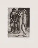 Pablo Picasso, Deux femmes regardant un modèle nu, 1922, Etching and aquatint