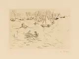Emil Nolde, Alsterufer, 1908, Drypoint