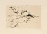 Emil Nolde, Dampfer, 1910, Etching