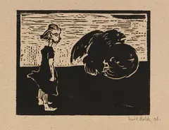Der große Vogel by Emil Nolde, 1906, Woodcut, sold Apr 2013