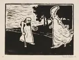 Prinzess und Bettler by Emil Nolde, 1906, Woodcut, sold Apr 2013