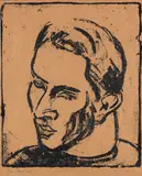 Athletenkopf by Ernst Ludwig Kirchner, 1908, Lithograph, sold Apr 2013