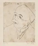 Ernst Ludwig Kirchner, Kopf Gustav Schiefler I, 1910, Drypoint
