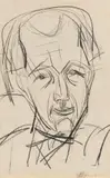 Skizze Redslob by Ernst Ludwig Kirchner, 1924, Chalk drawing, sold Apr 2013