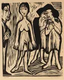 Die Entscheidung by Ernst Ludwig Kirchner, 1926, Woodcut, sold Apr 2013