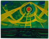 Josef Scharl, Untergehende Sonne, 1951, Oil on canvas