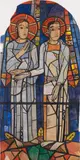 Heinrich Campendonk, Cassius und Florentius. Original-Ausführungskarton für das Glasfenster in der Krypta des Bonner Münsters
