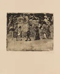 Spazierende by Emil Nolde, 1908, Etching and aquatint, sold Apr 2013