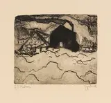 Ernst Ludwig Kirchner, Sandbagger an der Elbe, 1908, Etching and aquatint