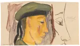 Matrose im Profil nach rechts by Erich Heckel, 1915, Watercolor, sold Apr 2013