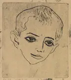 Ernst Ludwig Kirchner, Knabenkopf, 1906, Etching