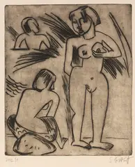 Karl Schmidt-Rottluff, Badende, 1920, Drypoint