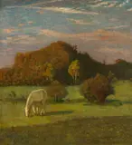 Heinrich Nauen, Schimmel vor Bäumen auf der Weide