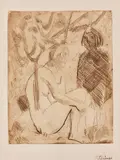 Ernst Ludwig Kirchner, Badende mit Hut, 1923, Drypoint