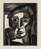 Frauenporträt by Karl Schmidt-Rottluff, 1919, Woodcut, sold Apr 2013