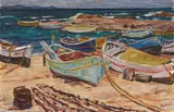 Arnold Balwé, Boote am Strand