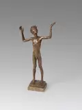 Auguste Jean, Aufblickender Knabe "Oh, mein Luftballon", 1954, Bronze