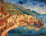Carl Christoph Hartig, Küste bei Amalfi, 1920, Oil on canvas