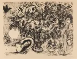 Marc Chagall, Nackte mit Blumen, 1965, Lithograph