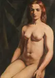 Émile Bernard, Nu assis, 1925, Oil on cardboard