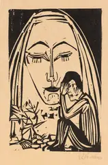 Erinnerung by Ernst Ludwig Kirchner, 1924, Woodcut, sold Apr 2013