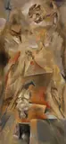 Curt Ehrhardt, Eros und Tanatos (Aufgelöst Erliebender), 1923, Oil on cardboard