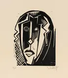 Kopf by Karl Schmidt-Rottluff, 1919, Woodcut, sold Apr 2013