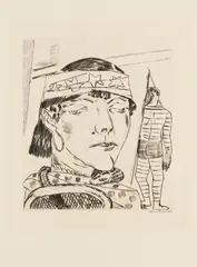 Schlangendame by Max Beckmann, 1921, Drypoint, sold Apr 2013