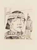Max Beckmann, Schlangendame, 1921, Drypoint
