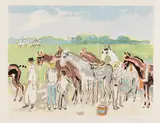 Kees van Dongen, Polo (Deauville, soins donnés aux chevaux de course), 1957, Lithograph in colors
