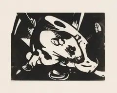 Der Stier by Franz Marc, 1912, Woodcut, sold Apr 2013