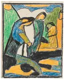 Adolf Hölzel, Figurale Komposition, 1930, Chalk drawing