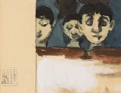 Ludwig Meidner, Drei Köpfe, 1940, Mixed media