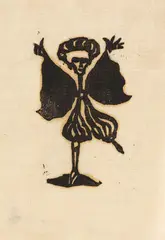 Tänzerin mit Schmetterlingsflügeln by Emil Nolde, 1910, Woodcut, sold Apr 2013