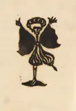 Emil Nolde, Tänzerin mit Schmetterlingsflügeln, 1910, Woodcut