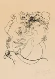 Marc Chagall, Die beiden Profile, 1957, Lithograph
