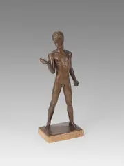 Jürgen Klein, Knabe mit Fisch, 1940, Bronze