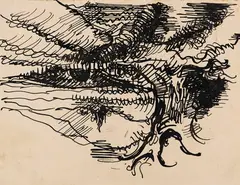 Wilhelm Morgner, Landschaft, 1910, Pen and India ink drawing