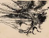 Wilhelm Morgner, Landschaft, 1910, Pen and India ink drawing
