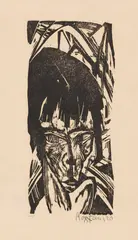 Max Kaus, Mädchenkopf, 1920, Woodcut
