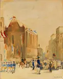 Joseph Urbach, Neusser Bürger-Schützenfest, 1927, Oil on canvas