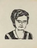 Max Beckmann, Bildnis Frau H.M. (Naila), 1923, Woodcut