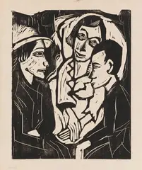 Werner Gothein, Drei Figuren, 1920, Woodcut